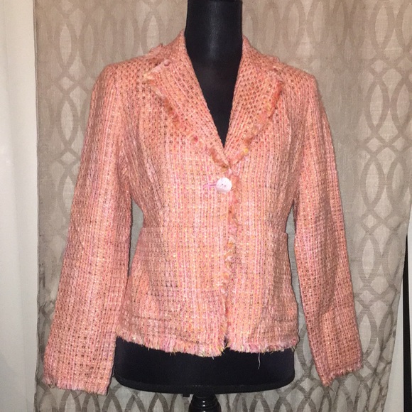 Chadwicks Jackets & Blazers - NEW Chadwick Tweed Peachy Pink Blazer Jacket Coat